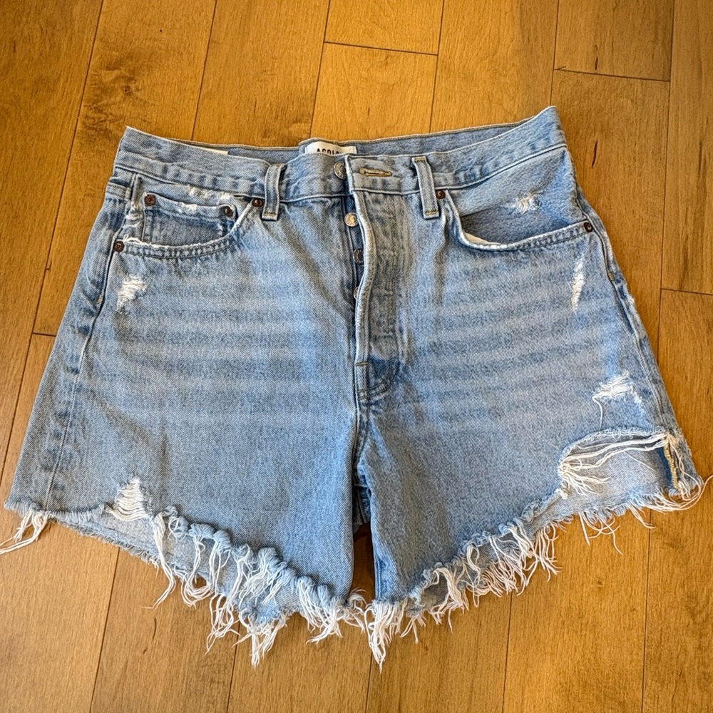 AGOLDE Distressed Denim Women Shorts